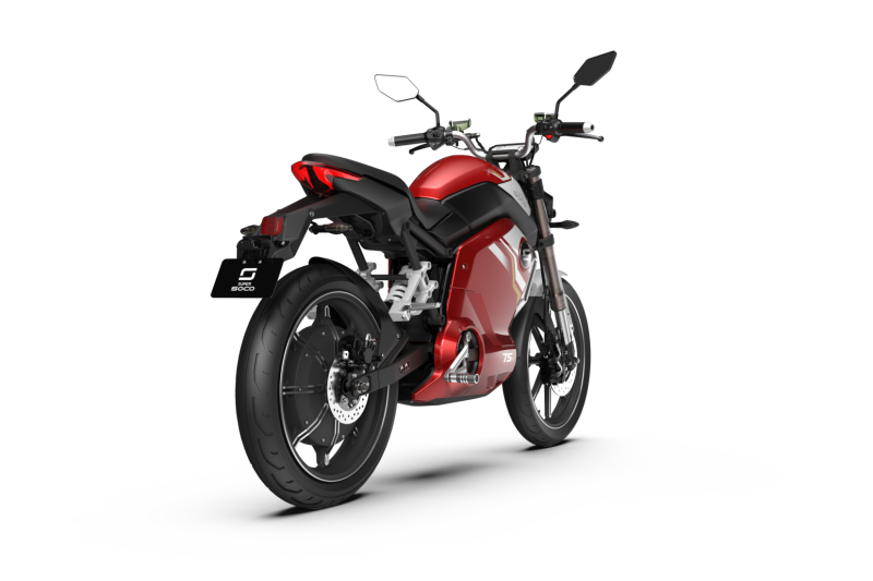 Super SOCO TSx dupla baterija 60V30Ah x 2 28 Vmoto-crveni-TSX SuperSoco straga